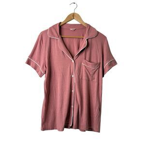 Eberjey TENCEL Modal Short Sleeve Pajama Top Mauve Pink Size Small Cozy Core